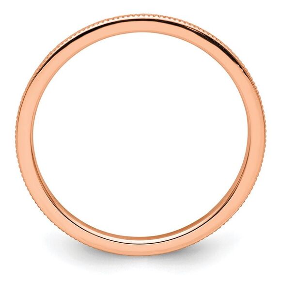 Kazi Luxury 14K Rose Gold 1.2mm Milgrain Stackable Band Size 9
